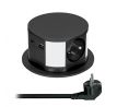 Solight 3z + USB A+C výsuvný blok zásuviek, 2m, čierny