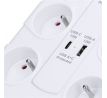 Solight prepäťová ochrana, 8z, USB A+C 3.4A, 2m, biela