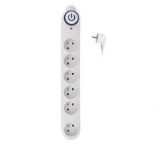 Solight prepäťová ochrana, 150J, 6 zásuviek, 5m, biela