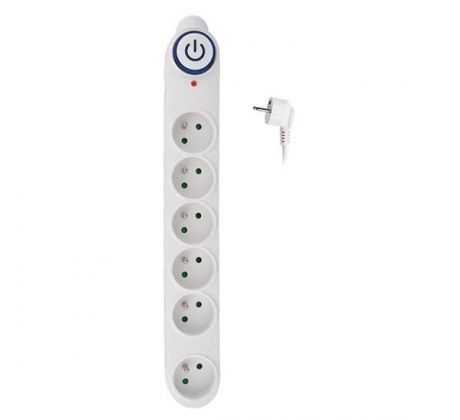 Solight prepäťová ochrana, 150J, 6 zásuviek, 1,5m, biela