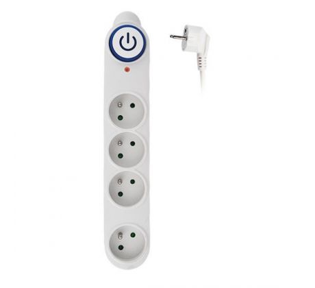 Solight prepäťová ochrana, 150J, 4 zásuvky, 3m, biela