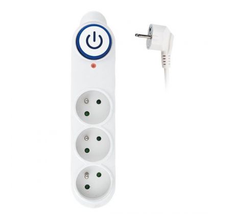 Solight prepäťová ochrana, 3z, 1,5m, biela