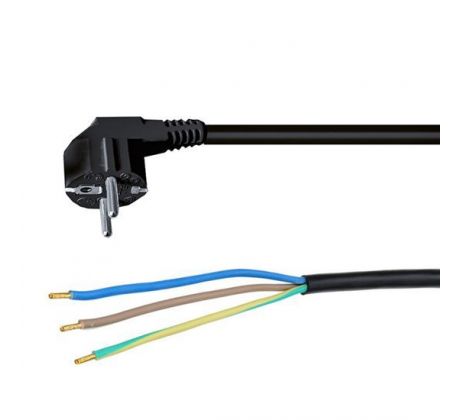 Solight flexo šnúra, 3x 1mm2, čierna, 2m