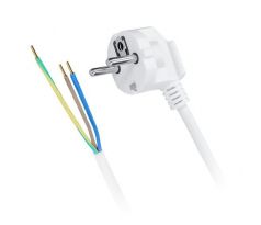 Solight flexo šnúra, 3x 1mm2, biela, 2m