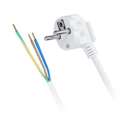 Solight flexo šnúra, 3x 1mm2, biela, 2m