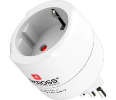 SKROSS cestovný adaptér pre použitie v Brazílii, Taliansku a Švajčiarsku, typ J/N/L