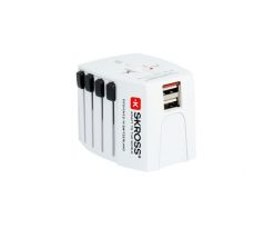 SKROSS cestovný adaptér MUV USB, 2x USB-A, univerzálny pre 150 krajín