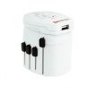 SKROSS cestovný adaptér PRO - World & USB, 6,3A max., uzemnený, vr. univerzálnej USB nabíjačky, pre cellý svet