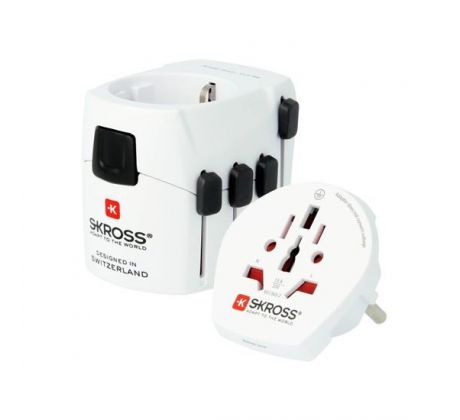 SKROSS cestovný adaptér PRO World, 6.3A max., uzemnený, vr. adaptéra pre ostatné vidlice, univerzálny pre celý svet