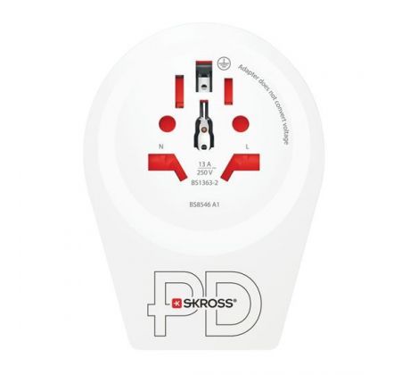 SKROSS cestovný adaptér Europe USB C20PD pre cudzincov v SR, USB-C, PD 20W, typ E/F