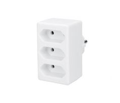 Solight rozbočka, 3x 2,5A, biela