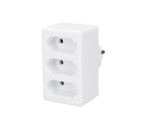 Solight rozbočka, 3x 2,5A, biela