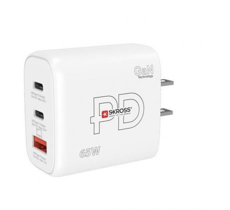 SKROSS USB A+C nabíjací adaptér Power Charger 65W GaN US, Power Delivery, typ A
