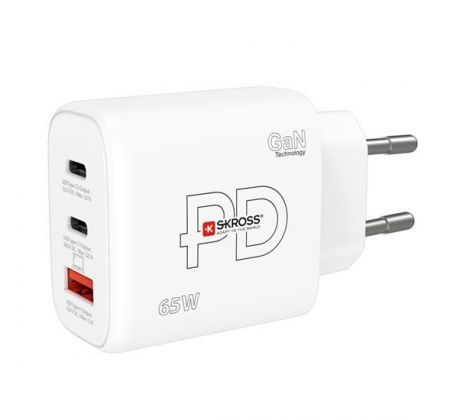 SKROSS USB A+C nabíjací adaptér Power Charger 65W GaN EU, Power Delivery, typ C