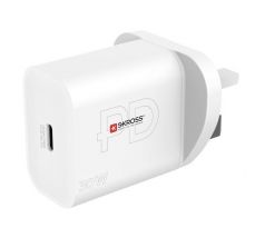 SKROSS USB-C nabíjací adaptér Power Charger 30W UK, Power Delivery, typ G