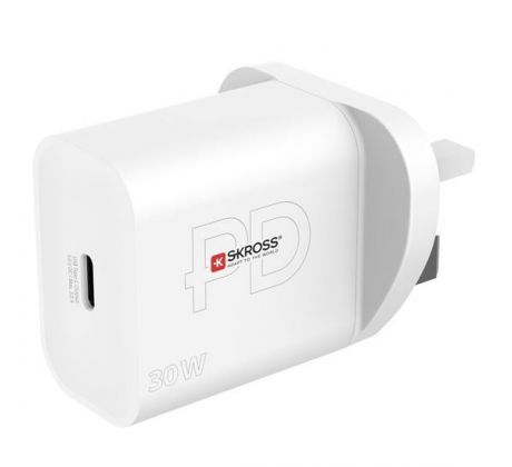 SKROSS USB-C nabíjací adaptér Power Charger 30W UK, Power Delivery, typ G