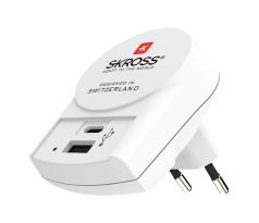 SKROSS USB A+C nabíjací adaptér EU, 27W, typ C