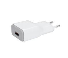 Solight USB nabíjací adaptér, fast charge: 1x USB Qualcomm, 5V2A/9V1.5A/12V1A,  AC 230V, bielosivý