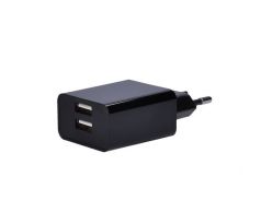 Solight USB nabíjací adaptér, 2x USB, 3100mA max., AC 230V, čierny