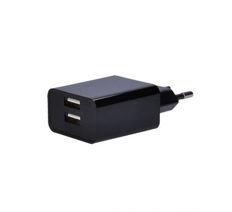Solight USB nabíjací adaptér, 2x USB, 3100mA max., AC 230V, čierny