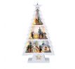 Solight LED drevený vianočný stromek s dekoráciami, 13x LED, biela, 53cm, 2x AA