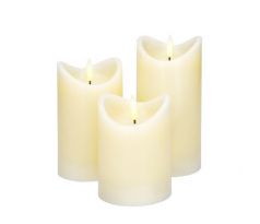 Solight sada LED sviečok z prírodného vosku, 3ks, AAA