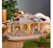 Solight vianočný drevený betlehem podsvietený, 5x LED, prírodné drevo, 25cm, 2x AA