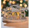 Solight vianočný drevený betlehem podsvietený, 5x LED, prírodné drevo, 25cm, 2x AA
