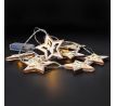 Solight LED vianočná reťaz hviezdy, 10x LED, drevo, 1,5m, 2x AA