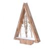 Solight LED drevená vianočná dekorácia, zasnežené zimné kvety, 37cm, 2x AA
