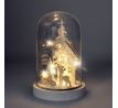 Solight LED vianočné dekorácie, zasnežená krajina s domčekom, 18cm, 10x LED, 2x AAA