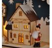 Solight LED adventný kalendár - horská chata,  10x LED, 50x40cm, 2x AA