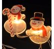 Solight LED okenná reťaz snehuliaci, 6x LED, prísavná, 120cm, 2x AA