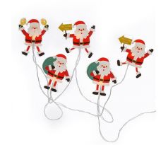 Solight LED okenná reťaz - Santa, 6x LED, prísavná, 120cm, 2x AA