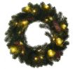 Solight vianočný veniec, priemer 40cm, 15LED, 3x AA, IP44, časovač
