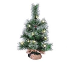 Solight vianočný stromček 45cm, 15LED, 3x AA, IP44, časovač