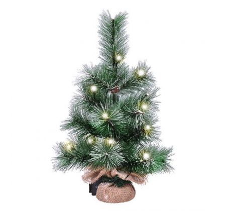 Solight vianočný stromček 45cm, 15LED, 3x AA, IP44, časovač
