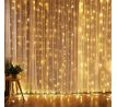 Solight LED vianočná záves okenná, strieborná, 300x mini LED, časovač, 8 funkcií, USB