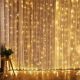 Solight LED vianočná záves okenná, strieborná, 300x mini LED, časovač, 8 funkcií, USB
