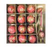 Irisa LUXUSNÝ SET Vianočné ozdoby KATRIN - červené dekor ornamenty, BOX 39 ks
