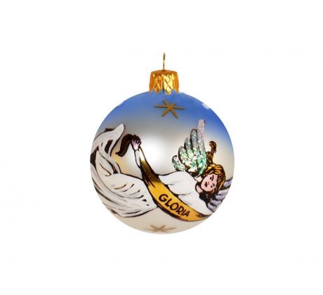 Sklenená ozdoba Gloria in excelsis Deo Anjel 7 cm