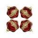 Sklenené vianočné gule 7 cm „Červené kráľovstvo“ – Luxusná elegancia s trblietavým ornamentom ( sada 4 ks )
