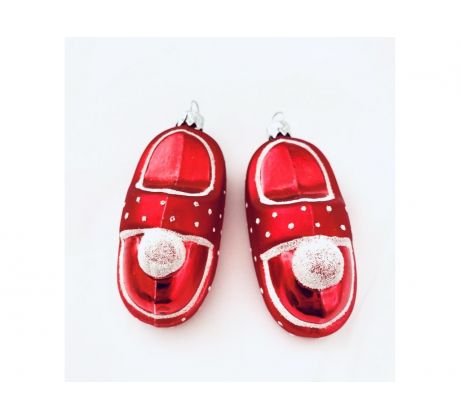 IRISA Sklenené ozdoby BABIČČINY PAPUČA vel.8 cm