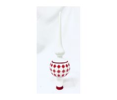 IRISA Sklenená ozdoba ŠPICA Kopervik 28 cm, biela
