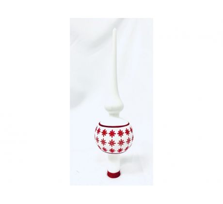 IRISA Sklenená ozdoba ŠPICA Kopervik 28 cm, biela