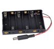 Batériový box pre šesť batérií AA 1,5V s konektorom DC - 5,5 x 2,1 mm