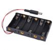 Batériový box pre šesť batérií AA 1,5V s konektorom DC - 5,5 x 2,1 mm