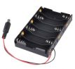 Batériový box pre šesť batérií AA 1,5V s konektorom DC - 5,5 x 2,1 mm