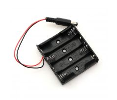 Batériový box na štyri batérie AA s konektorom DC - 5,5 x 2,1 mm