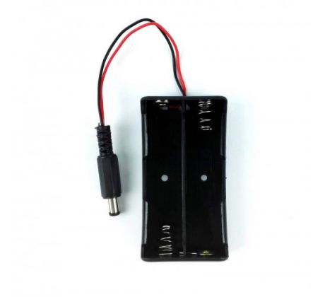 Batériový box na dve batérie AA s konektorom DC - 5,5 x 2,1 mm